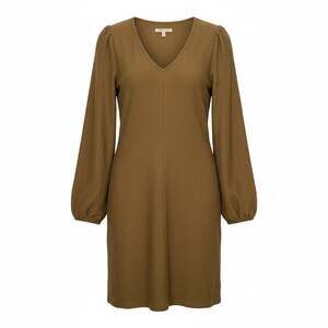 Madewell Balloon Sleeve Ponte Textured V-Neck Dress in Olive Green Size M